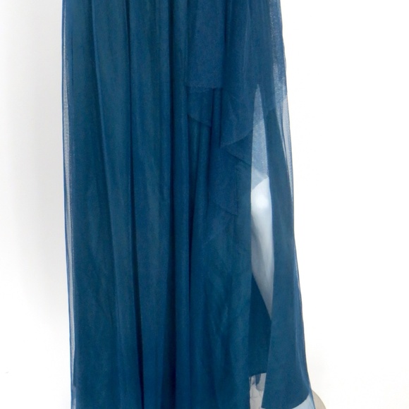 Amsale Pacific Tulle G835u Bridesmaid Draped Gown 12 - Picture 7 of 15